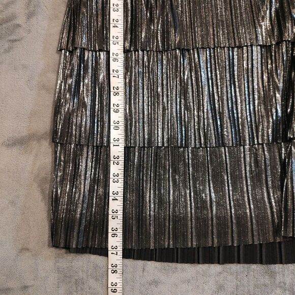 Evening Gown Women's Size 12 Dress Black Metallic Layered Swing SD Collection - Picture 7 of 9